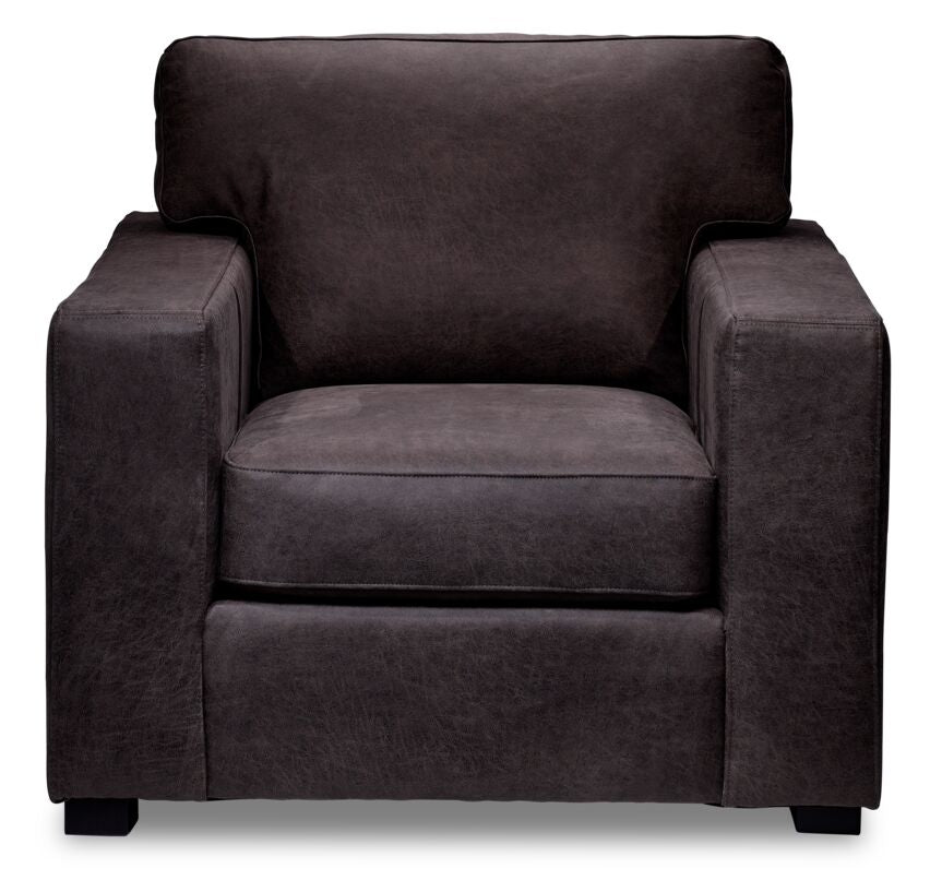 Enrico Leather Chair - Slate