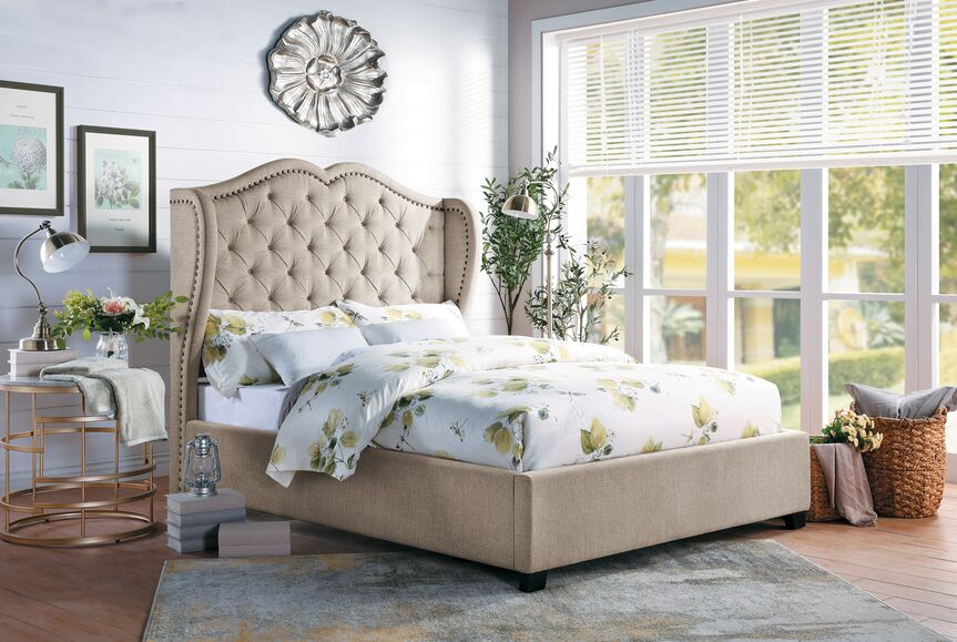 Evelyn 3-Piece Queen Bed - Beige