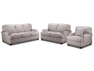 Farmington Sofa, Loveseat and Chair Set - Buff