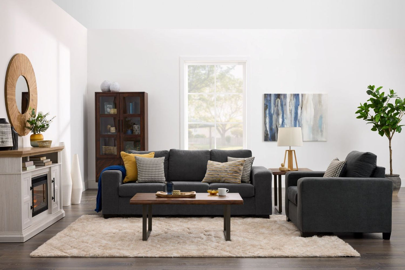 Fava 3 Pc. Living Room Package - Grey