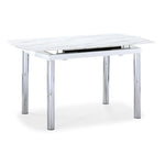 Fino Extendable Dining Table - Faux Marble, Chrome