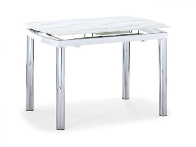 Fino Extendable Dining Table - Faux Marble, Chrome