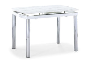 Fino Extendable Dining Table - Faux Marble, Chrome