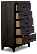 Fog 5-Drawer Chest - Grey, Black