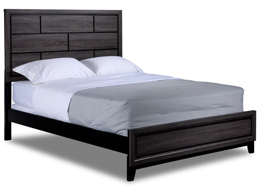 Fog 3-Piece Queen Bed - Grey, Black