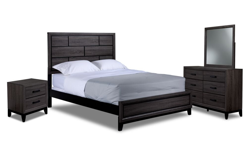 Fog 6-Piece Full Bedroom Package - Grey, Black