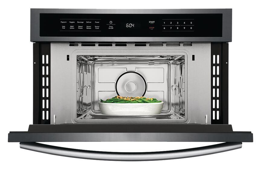 Frigidaire Gallery Black Stainless Steel 30" Built-In Microwave Oven with Drop-Down Door (1.6 Cu. Ft.) - GMBD3068AD