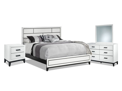 Frost 6-Piece Full Bedroom package - White, Black