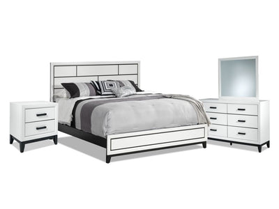 Fog 6-Piece Queen Bedroom Package - White, Black