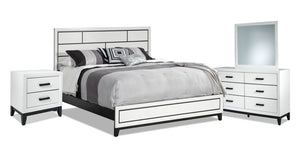 Fog 6-Piece King Bedroom Package - White, Black