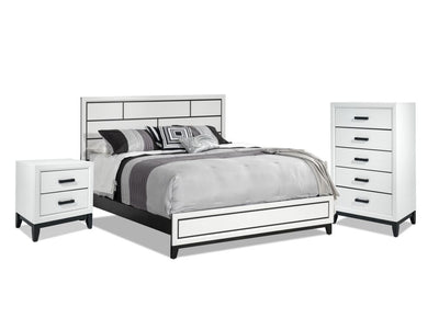 Fog 5-Piece Full Bedroom Package - White, Black