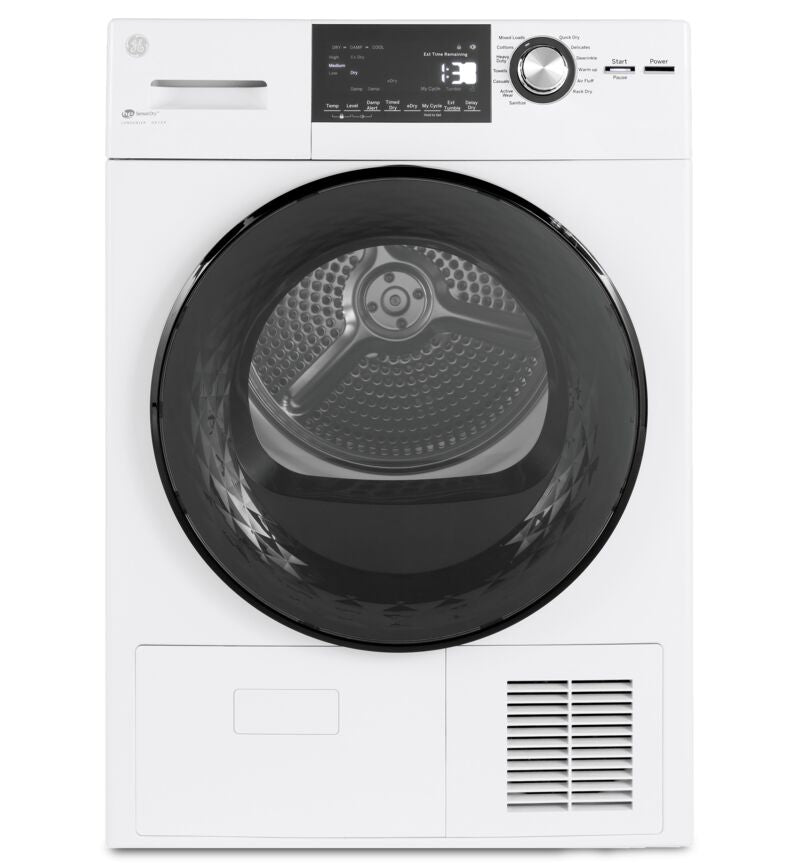 GE White 24" Ventless Condenser Front Load Electric Dryer (4.1 Cu.Ft.) - GFT14JSIMWW