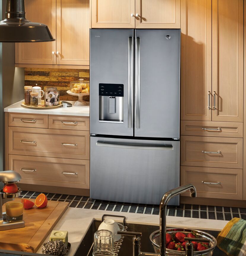 GE Profile Fingerprint Resistant Stainless 33" French Door Refrigerator (17.5 cu ft)- PYE18HYRKFS