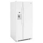 GE White 33" Side-by-Side Refrigerator with Ice & Water Dispenser (23 Cu. Ft.)- GSS23GGPWW