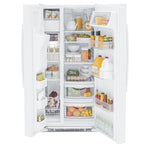 GE White 33" Side-by-Side Refrigerator with Ice & Water Dispenser (23 Cu. Ft.)- GSS23GGPWW