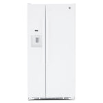 GE White 33" Side-by-Side Refrigerator with Ice & Water Dispenser (23 Cu. Ft.)- GSS23GGPWW