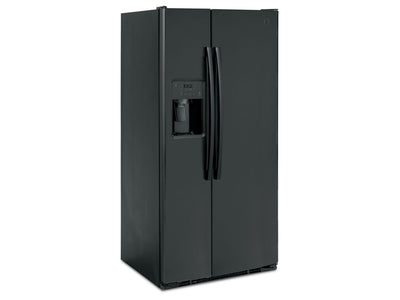 GE Black 33" Side-by-Side Refrigerator with Ice & Water Dispenser (23 Cu. Ft.)- GSS23GGPBB