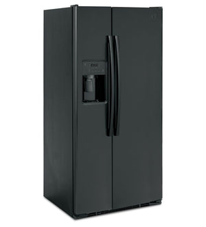 GE Black 33" Side-by-Side Refrigerator with Ice & Water Dispenser (23 Cu. Ft.)- GSS23GGPBB