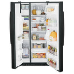 GE Black 33" Side-by-Side Refrigerator with Ice & Water Dispenser (23 Cu. Ft.)- GSS23GGPBB