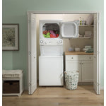 GE White Unitized Spacemaker Washer (4.5 Cu.Ft.) and White Electric Dryer (5.9 Cu.Ft.) - GUD27EEMNWW