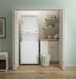 GE White Unitized Spacemaker® Washer (4.4 Cu.Ft.) and White Gas Dryer (5.9 Cu.Ft.) - GUD27GSSMWW