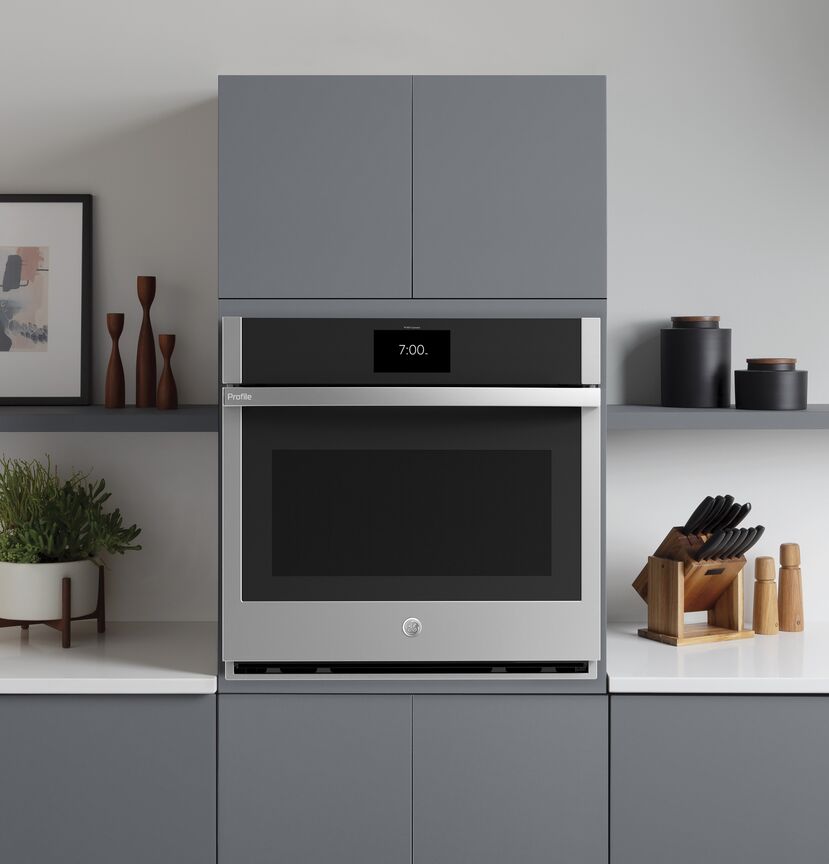 GE Profile Stainless Steel 30" Built-In Convection Single Wall Oven (5.0 cu ft) - PTS9000SNSS