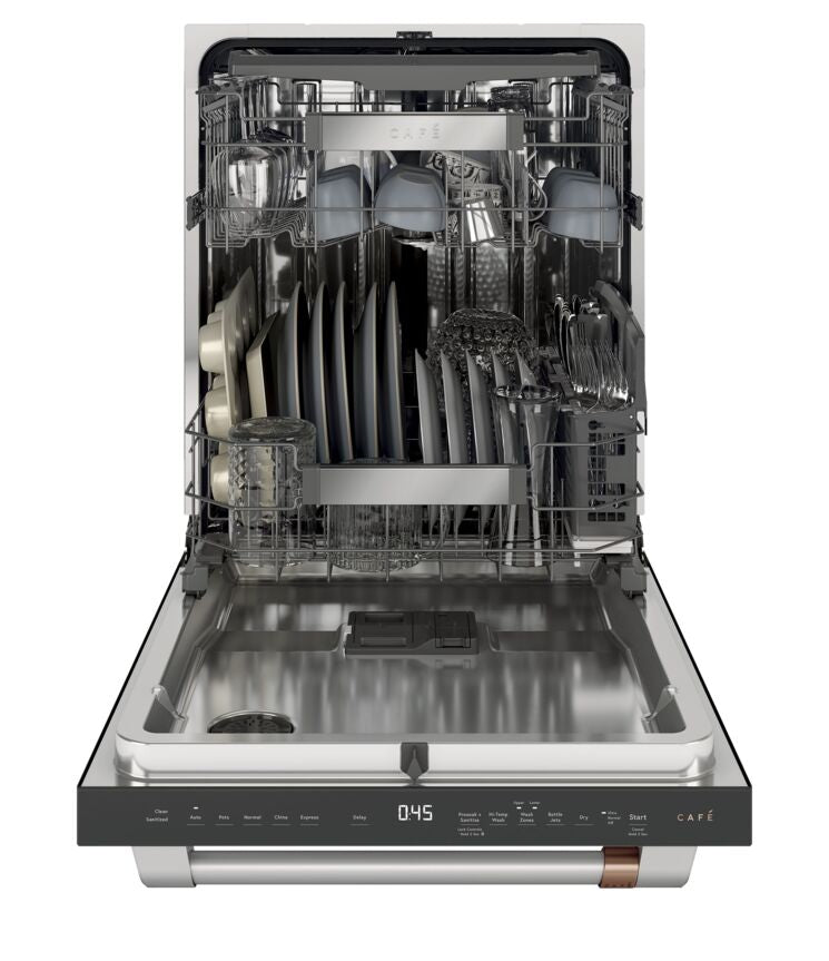 Café Matte Black 24" Built-in Dishwasher with Stainless Steel Interior and Hidden Controls- CDT845P3ND1