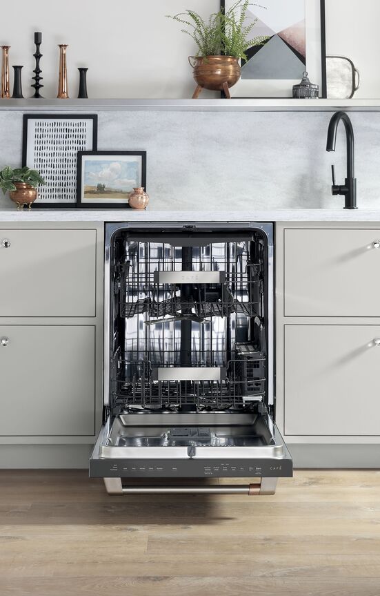 Café Matte Black 24" Built-in Dishwasher with Stainless Steel Interior and Hidden Controls- CDT845P3ND1