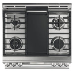 Café Platinum Glass 30" Slide-in Front-Control Dual-Fuel Range (7.0 Cu.Ft) - CC2S950M2NS5