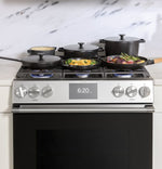 Café Platinum Glass 30" Slide-in Front-Control Dual-Fuel Range (7.0 Cu.Ft) - CC2S950M2NS5