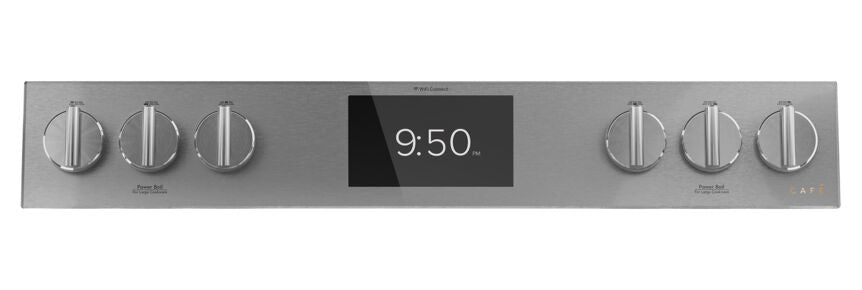 Café Platinum Glass 30" Slide-in Front-Control Dual-Fuel Range (7.0 Cu.Ft) - CC2S950M2NS5