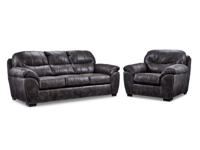 Grant 2 Pc. Living Room Package w/ Chair - Steel
