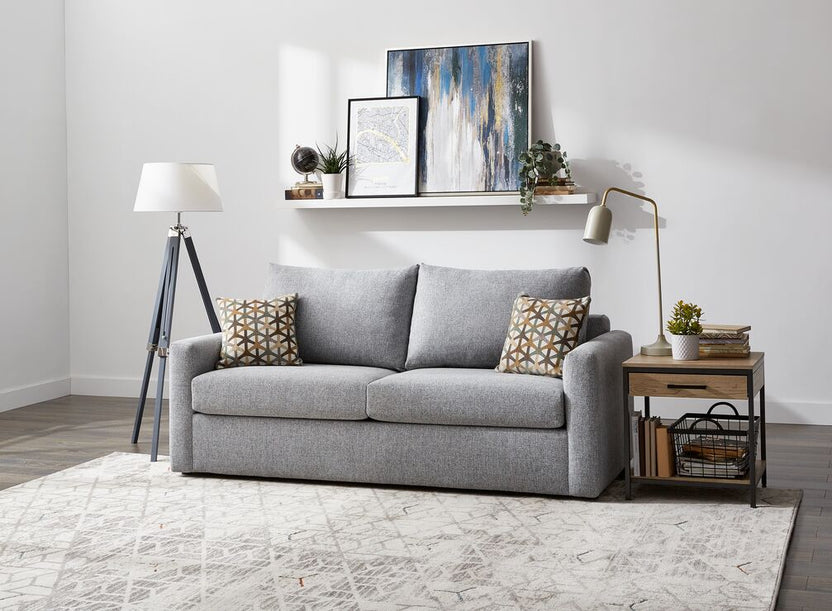 Harper Queen Sofa Bed with Innerspring Mattress Grey Leon's