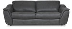 Harris Leather Sofa and Loveseat Set - Grey