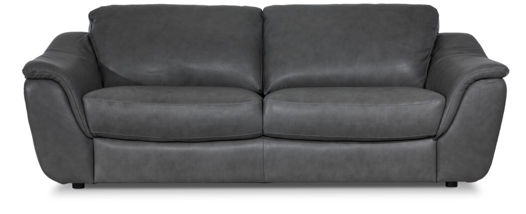 Harris Leather Sofa and Chair Set - Grey