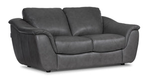 Harris Leather Loveseat - Grey