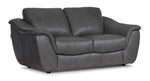 Harris Leather Sofa, Loveseat and Chair Set - Grey