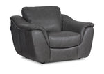 Harris Leather Sofa, Loveseat and Chair Set - Grey