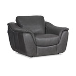 Harris Leather Sofa and Chair Set - Grey