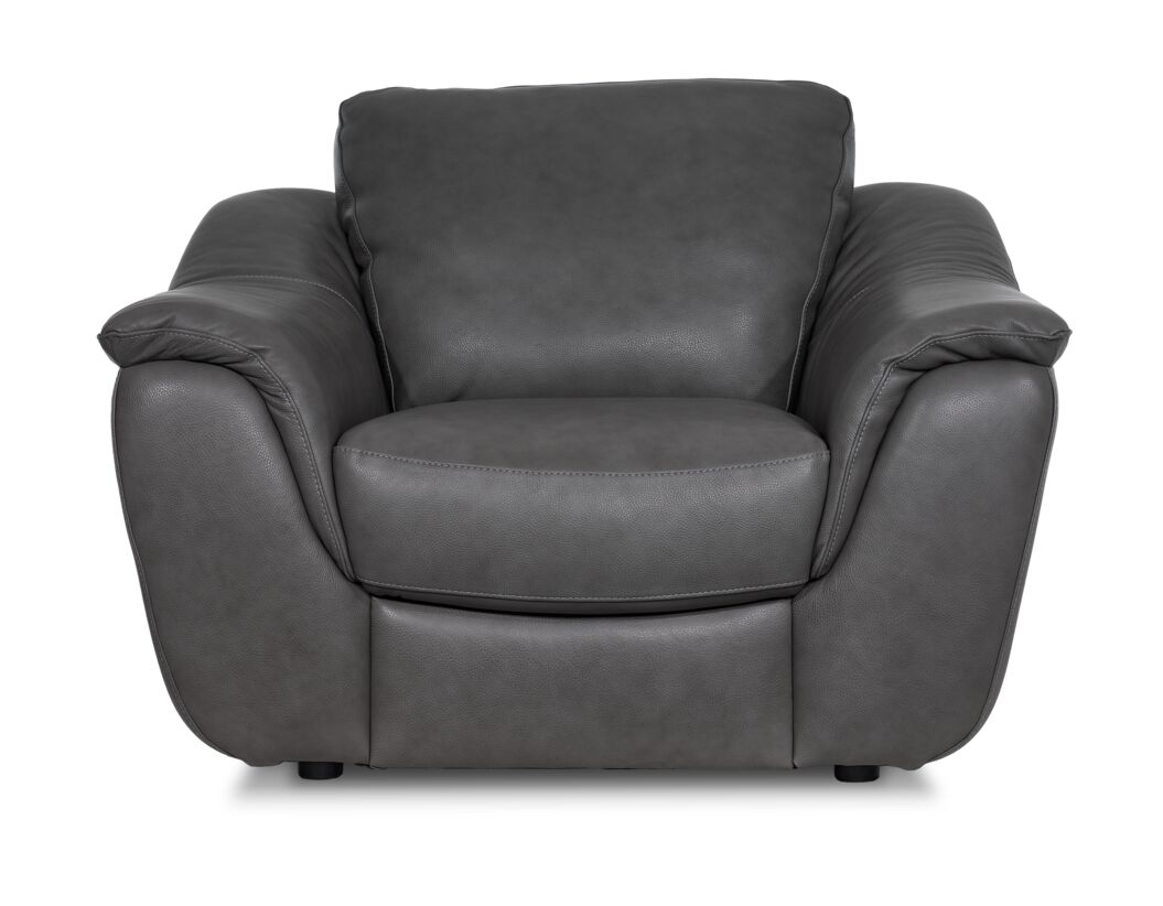 Harris Leather Sofa and Chair Set - Grey