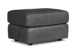 Harris Leather Ottoman - Grey