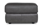 Harris Leather Ottoman - Grey