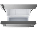 Hisense Fingerprint Resistant Titanium 32" Counter-Depth Bottom Mount Fridge (17 Cu.Ft) - RB17A2CSE freezer open ariel view