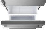 Hisense Fingerprint Resistant Titanium 32" Counter-Depth Bottom Mount Fridge (17 Cu.Ft) - RB17A2CSE freezer open ariel view