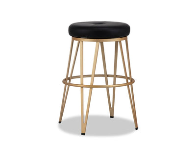Hope Swivel Counter Height Stool - Champagne Gold, Onyx