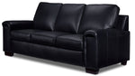 Icon Leather Sofa, Loveseat and Chair Set- Black