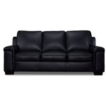 Icon Leather Sofa and Chair Set- Black