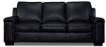 Icon Leather Sofa, Loveseat and Chair Set- Black