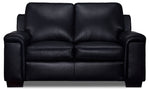 Icon Leather Sofa, Loveseat and Chair Set- Black