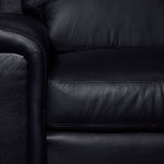 Icon Leather Sofa, Loveseat and Chair Set- Black